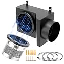 90° Magnetic Dryer Vent Connector Kit – Stainless Steel Airtight Self-Coupling Kit with 4" Hose, Fire-Safe Easy Clean Rust-Proof, Includes Clamps &amp; Hardware Black