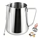 32oz Stainless Steel Milk Frothing Pitcher with Measurement Marks &amp; Art Pen