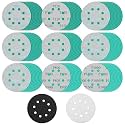90pcs 5 inch 8 Hole Zirconia Hook &amp; Loop Sanding Discs with Interface Pad