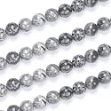 90pcs Adabele Natural Landscape Jasper Gemstone 8mm Round Beads