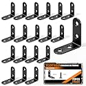 90PCS L Brackets for Shelves,1.55 x1.55 Inch Stainless Steel Heavy Duty L Bracket for Wood,Black Metal Corner Brackets with 72PCS Screws for Furniture, Corner Brackets for Wood