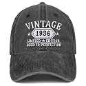90th Birthday Gifts for Women Man Vintage 1935 Hat Embroidered Black Baseball Cap