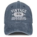 90th Birthday Gifts for Women Man Vintage 1935 Hat Embroidered Black Baseball Cap