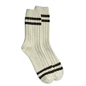 92% Merino Wool Socks Rib-Knit Home Natural, Made in Mongolia