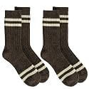 92% Merino Wool Socks Rib-Knit Home Natural, Made in Mongolia