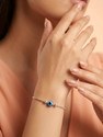 925 SILLER Sterling Silver Rhodium Charm Bracelet