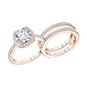 925 Sterling Silver 2.5Ct Cushion Cut Womens Wedding Ring Sets CZ