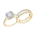 925 Sterling Silver 2.5Ct Cushion Cut Womens Wedding Ring Sets CZ