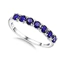 925 Sterling Silver Birthstone &amp; Cubic Zirconia Stackable Ring for Women