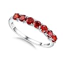 925 Sterling Silver Birthstone &amp; Cubic Zirconia Stackable Ring for Women