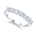925 Sterling Silver Birthstone & Cubic Zirconia Stackable Ring for Women