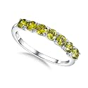 925 Sterling Silver Birthstone &amp; Cubic Zirconia Stackable Ring for Women