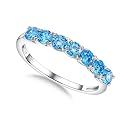 925 Sterling Silver Birthstone &amp; Cubic Zirconia Stackable Ring for Women