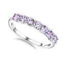 925 Sterling Silver Birthstone & Cubic Zirconia Stackable Ring for Women
