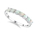 925 Sterling Silver Birthstone &amp; Cubic Zirconia Stackable Ring for Women