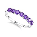 925 Sterling Silver Birthstone & Cubic Zirconia Stackable Ring for Women