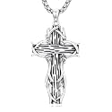 925 Sterling Silver Cross Pendant Necklace for Men Women Amulet Necklace Protection Jewelry Religious Gifts(With Gift Box)