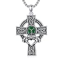 925 Sterling Silver Cross Pendant Necklace for Men Women Amulet Necklace Protection Jewelry Religious Gifts(With Gift Box)
