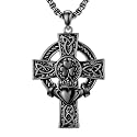 925 Sterling Silver Cross Pendant Necklace for Men Women Amulet Necklace Protection Jewelry Religious Gifts(With Gift Box)