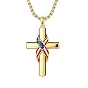 925 Sterling Silver Cross Pendant Necklace for Men Women Amulet Necklace Protection Jewelry Religious Gifts(With Gift Box)