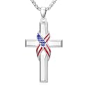 925 Sterling Silver Cross Pendant Necklace for Men Women Amulet Necklace Protection Jewelry Religious Gifts(With Gift Box)