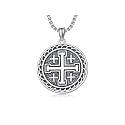 925 Sterling Silver Cross Pendant Necklace for Men Women Amulet Necklace Protection Jewelry Religious Gifts(With Gift Box)
