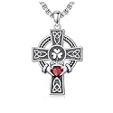 925 Sterling Silver Cross Pendant Necklace for Men Women Amulet Necklace Protection Jewelry Religious Gifts(With Gift Box)