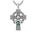 925 Sterling Silver Cross Pendant Necklace for Men Women Amulet Necklace Protection Jewelry Religious Gifts(With Gift Box)