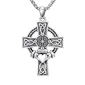 925 Sterling Silver Cross Pendant Necklace for Men Women Amulet Necklace Protection Jewelry Religious Gifts(With Gift Box)