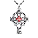 925 Sterling Silver Cross Pendant Necklace for Men Women Amulet Necklace Protection Jewelry Religious Gifts(With Gift Box)