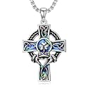 925 Sterling Silver Cross Pendant Necklace for Men Women Amulet Necklace Protection Jewelry Religious Gifts(With Gift Box)