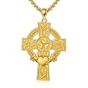 925 Sterling Silver Cross Pendant Necklace for Men Women Amulet Necklace Protection Jewelry Religious Gifts(With Gift Box)