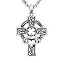 925 Sterling Silver Cross Pendant Necklace for Men Women Amulet Necklace Protection Jewelry Religious Gifts(With Gift Box)