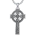 925 Sterling Silver Cross Pendant Necklace for Men Women Amulet Necklace Protection Jewelry Religious Gifts(With Gift Box)