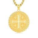 925 Sterling Silver Cross Pendant Necklace for Men Women Amulet Necklace Protection Jewelry Religious Gifts(With Gift Box)