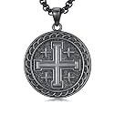 925 Sterling Silver Cross Pendant Necklace for Men Women Amulet Necklace Protection Jewelry Religious Gifts(With Gift Box)