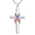 925 Sterling Silver Cross Pendant Necklace for Men Women Amulet Necklace Protection Jewelry Religious Gifts(With Gift Box)
