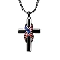 925 Sterling Silver Cross Pendant Necklace for Men Women Amulet Necklace Protection Jewelry Religious Gifts(With Gift Box)