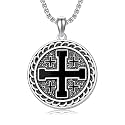 925 Sterling Silver Cross Pendant Necklace for Men Women Amulet Necklace Protection Jewelry Religious Gifts(With Gift Box)