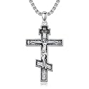 925 Sterling Silver Cross Pendant Necklace for Men Women Amulet Necklace Protection Jewelry Religious Gifts(With Gift Box)