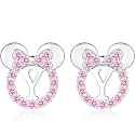 925 Sterling Silver Earrings for Girl Women: Hypoallergenic Initial Earrings with Pink Cubic Zirconia Cute Earrings Studs for Sensitive Ears Chirstmas Birthday Gifts