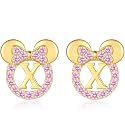 925 Sterling Silver Earrings for Girl Women: Hypoallergenic Initial Earrings with Pink Cubic Zirconia Cute Earrings Studs for Sensitive Ears Chirstmas Birthday Gifts