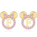 925 Sterling Silver Earrings for Girl Women: Hypoallergenic Initial Earrings with Pink Cubic Zirconia Cute Earrings Studs for Sensitive Ears Chirstmas Birthday Gifts