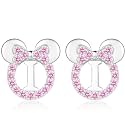 925 Sterling Silver Earrings for Girl Women: Hypoallergenic Initial Earrings with Pink Cubic Zirconia Cute Earrings Studs for Sensitive Ears Chirstmas Birthday Gifts