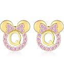 925 Sterling Silver Earrings for Girl Women: Hypoallergenic Initial Earrings with Pink Cubic Zirconia Cute Earrings Studs for Sensitive Ears Chirstmas Birthday Gifts