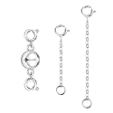 925 Sterling Silver Magnetic Necklace Clasp and Closures, Necklace Extender