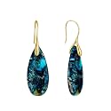 925 Sterling Silver Natural Imperial Jasper Dangle Drop Earrings, Waterdrop Shape, Boho Style