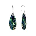 925 Sterling Silver Natural Imperial Jasper Dangle Drop Earrings, Waterdrop Shape, Boho Style