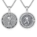 925 Sterling Silver Patron Saint Amulet Necklace for Men Women