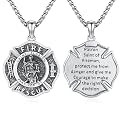 925 Sterling Silver Patron Saint Amulet Necklace for Men Women